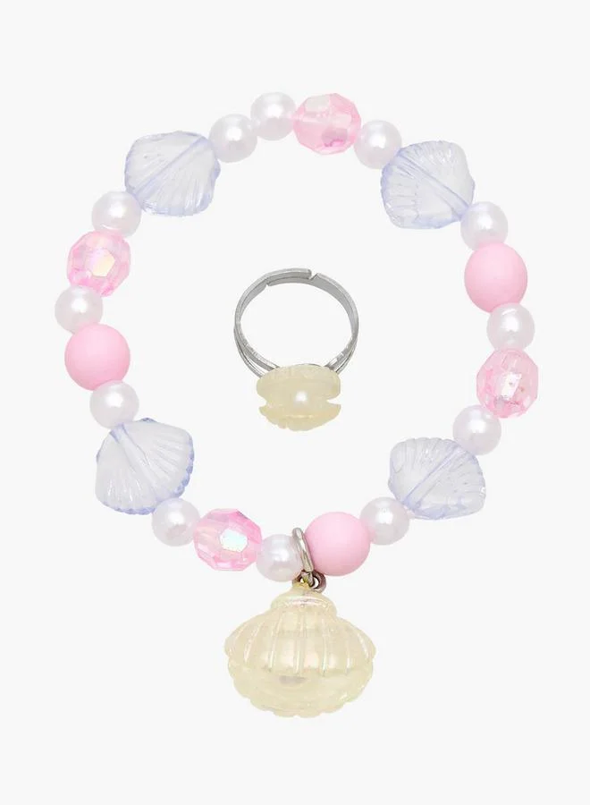 Flora Bella By Shoexpress Seashell Embellished Bracelet And Ring Set